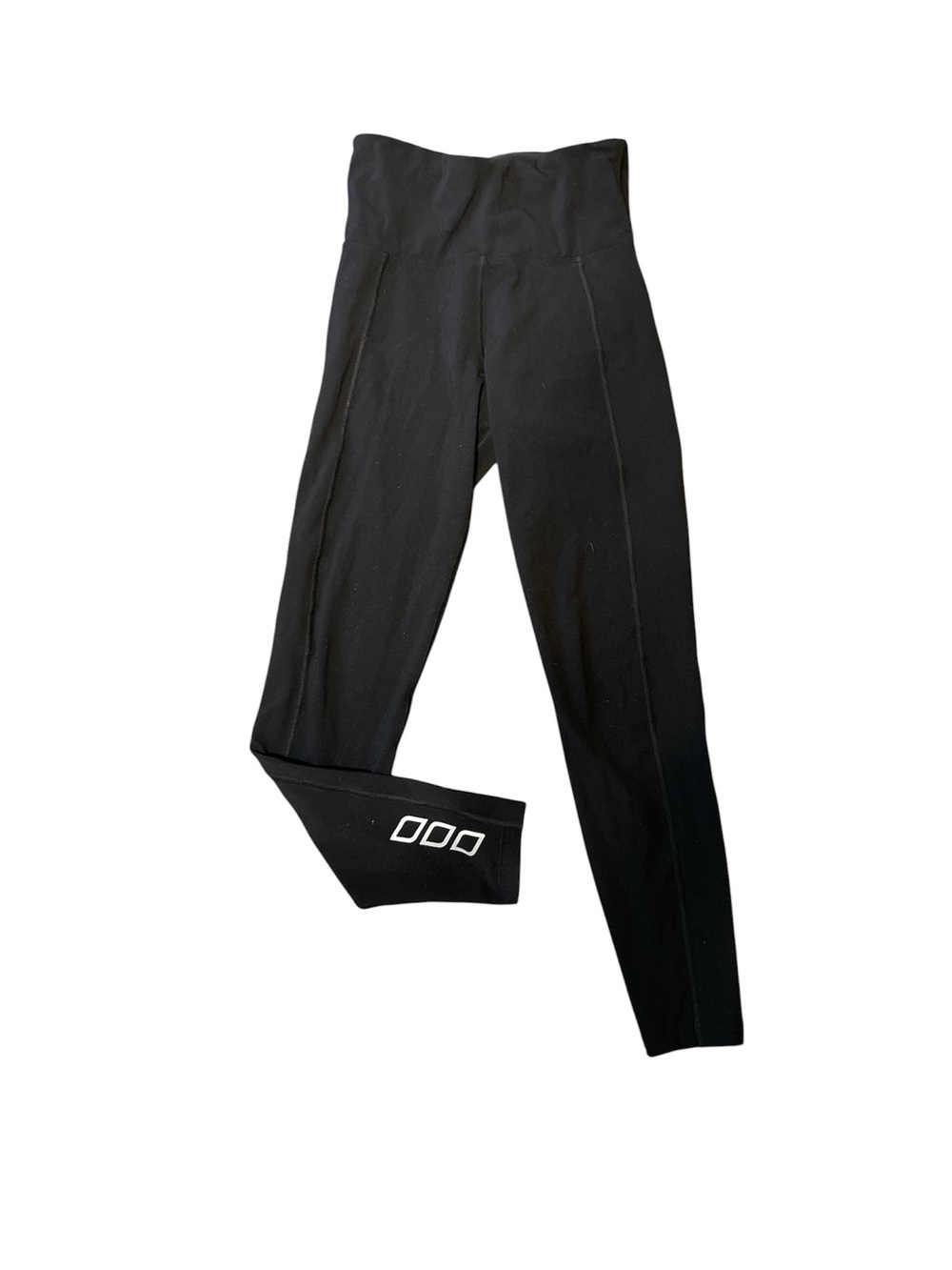 Lorna Jane Black High-Waist Leggings with White Accent